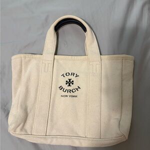 Tory Burch Ivory Canvas Shoulder Bag